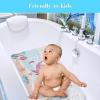 imageCartoon Baby Bath Mat Kids Bathtub Mat Non Slip for Toddler Bath Shower Anti Slip 40In X 16In with Drain Holes and Suction Cups Machine Washable TurtlesRosy Whale