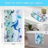 imageCartoon Baby Bath Mat Kids Bathtub Mat Non Slip for Toddler Bath Shower Anti Slip 40In X 16In with Drain Holes and Suction Cups Machine Washable TurtlesBlue Dolphine
