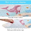 imageCartoon Baby Bath Mat Kids Bathtub Mat Non Slip for Toddler Bath Shower Anti Slip 40In X 16In with Drain Holes and Suction Cups Machine Washable TurtlesRosy Whale