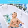 imageCartoon Baby Bath Mat Kids Bathtub Mat Non Slip for Toddler Bath Shower Anti Slip 40In X 16In with Drain Holes and Suction Cups Machine Washable TurtlesBlue Dolphine