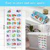 imageCartoon Baby Bath Mat Kids Bathtub Mat Non Slip for Toddler Bath Shower Anti Slip 40In X 16In with Drain Holes and Suction Cups Machine Washable TurtlesAlphabet and Animals