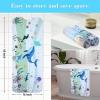 imageCartoon Baby Bath Mat Kids Bathtub Mat Non Slip for Toddler Bath Shower Anti Slip 40In X 16In with Drain Holes and Suction Cups Machine Washable TurtlesBlue Dolphine
