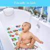 imageCartoon Baby Bath Mat Kids Bathtub Mat Non Slip for Toddler Bath Shower Anti Slip 40In X 16In with Drain Holes and Suction Cups Machine Washable TurtlesAlphabet and Animals