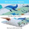 imageCartoon Baby Bath Mat Kids Bathtub Mat Non Slip for Toddler Bath Shower Anti Slip 40In X 16In with Drain Holes and Suction Cups Machine Washable TurtlesBlue Dolphine