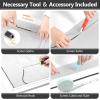 imageWindow Screen Door Repair Kit 48quot x 177quot Screen Door Mesh Replacement Kit Durable Fiberglass Mesh Roll with Tools for Windows Doors Patio and Porch Replacement BlackGray