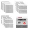 image14 Sheets Window Screen Patches Repair Kit Black 3 Sizes Window Screen Repair Kit for Mesh Screen Door Strong Adhesive Fiberglass Quick Screen Repair TapeGray