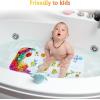 imageBaby Bath Mat for Tub for Kids 40in x 16in Non Slip Cartoon Bath Tub Shower Mat Anti Slip with Drain Holes and Suction Cups Machine Washable 26 AlphabetTurtle