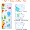 imageBaby Bath Mat for Tub for Kids 40in x 16in Non Slip Cartoon Bath Tub Shower Mat Anti Slip with Drain Holes and Suction Cups Machine Washable 26 AlphabetLittle Whale