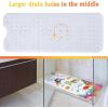 imageBaby Bath Mat for Tub for Kids 40in x 16in Non Slip Cartoon Bath Tub Shower Mat Anti Slip with Drain Holes and Suction Cups Machine Washable 26 AlphabetTurtle