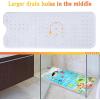imageBaby Bath Mat for Tub for Kids 40in x 16in Non Slip Cartoon Bath Tub Shower Mat Anti Slip with Drain Holes and Suction Cups Machine Washable 26 AlphabetSwimming Kids