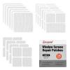 image16 Sheets Window Screen Patches Grey 3 Sizes Window Screen Repair Kit for Mesh Door Strong Adhesive Fiberglass Quick Repair TapeGrey