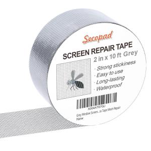 imageBlack Window Screen Repair Kit 4 in X 30 FT 360IN Screen Repair Tape for Windows or Doors Strong Adhesive Fiberglass Mesh Patch TapeGrey