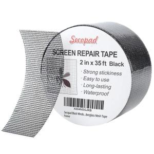 imageGrey Window Screen Repair Tape 2IN X 30FT 360IN Screen Repair Kit for Windows or Doors Strong Adhesive Patch Kit Fiberglass Mesh TapeBlack