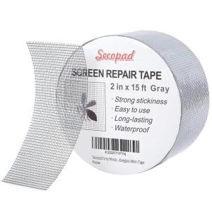 imageGrey Window Screen Repair Tape 2IN X 30FT 360IN Screen Repair Kit for Windows or Doors Strong Adhesive Patch Kit Fiberglass Mesh TapeGray