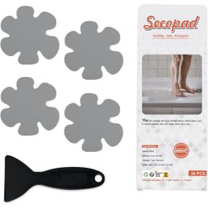 imageOriginal 36PCS Transparent Bathtub Stickers NonSlip Safety Shower Treads Adhesive Appliques with Premium ScraperGrey