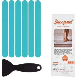 imageOriginal Anti Slip Shower Stickers Safety Bathtub Strips Adhesive Decals with Premium Scraper for Bath Tub Shower Stairs Ladders BoatsBlue