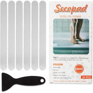 imageOriginal Anti Slip Shower Stickers Safety Bathtub Strips Adhesive Decals with Premium Scraper for Bath Tub Shower Stairs Ladders BoatsClear