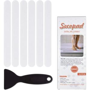imageOriginal Anti Slip Shower Stickers Safety Bathtub Strips Adhesive Decals with Premium Scraper for Bath Tub Shower Stairs Ladders BoatsWhite