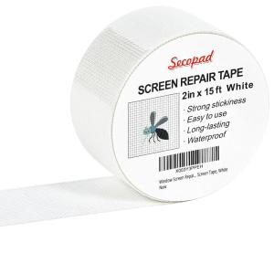 imageWhite Window Screen Repair Tape 2 in X 15 FT 360IN Screen Repair Kit for Windows or Doors Strong Adhesive Screen Patch Fiberglass Screen Tape Mesh RepairWhite