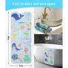 imageBaby Bath Mat Cartoon Kids Bathtub Mat Non Slip for Toddler Bath Shower Anti Slip 40In X 16In with Drain Holes and Suction Cups Machine Washable Pink Sea AnimalsBlue Sea Animals