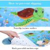 imageBaby Bath Mat Cartoon Kids Bathtub Mat Non Slip for Toddler Bath Shower Anti Slip 40In X 16In with Drain Holes and Suction Cups Machine Washable Pink Sea AnimalsRed Turtles