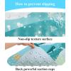 imageBaby Bath Mat Cartoon Kids Bathtub Mat Non Slip for Toddler Bath Shower Anti Slip 40In X 16In with Drain Holes and Suction Cups Machine Washable Pink Sea AnimalsWhales