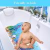 imageBaby Bath Mat Cartoon Kids Bathtub Mat Non Slip for Toddler Bath Shower Anti Slip 40In X 16In with Drain Holes and Suction Cups Machine Washable Pink Sea AnimalsRed Turtles