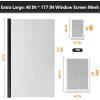 imageBlack 48IN X 177IN Window Screens Replacement Repair Kit and 2 in X 30 FT 360IN Window Screen Repair Tape