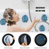 imageNon Slip Bathtub Stickers 10 PCS Large Leaves Adhesive Anti Slip Decal Treads for Shower and Bath Tub with Premium ScraperBlue