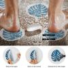 imageNon Slip Bathtub Stickers 10 PCS Large Leaves Adhesive Anti Slip Decal Treads for Shower and Bath Tub with Premium ScraperBlue