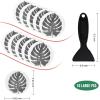 imageNon Slip Bathtub Stickers 10 PCS Large Leaves Adhesive Anti Slip Decal Treads for Shower and Bath Tub with Premium ScraperGray