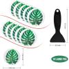 imageNon Slip Bathtub Stickers 10 PCS Large Leaves Adhesive Anti Slip Decal Treads for Shower and Bath Tub with Premium ScraperGreen