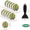 imageNon Slip Bathtub Stickers 10 PCS Large Leaves Adhesive Anti Slip Decal Treads for Shower and Bath Tub with Premium ScraperYellow