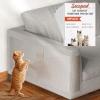 image18 Pcs Large Cat Scratch Furniture Protector Transparent Couch Protector from Cat Claws SingleSided Self Adhesive Anti Pet Deterrent Sofa Cover 17in17IN