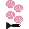 imageNonSlip Bathtub Stickers 24 PCS Shell Safety Bathroom Tubs Showers Treads Adhesive Decals Scraper ClearPink