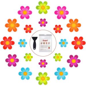 image20 PCS Original Non Slip Bathtub Stickers Shower Floor Non Slip Stickers Bright Flowers Appliques with Premium Scraper