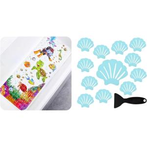 image40 X 16 Inch Baby Bath Mat and 12 pcs RiverMussel Threads Bathtub Stickers