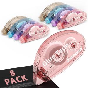 image8 Pack Scrapbook Tape Double Sided Tape for Crafts Adhesive Glue Runner for Scrapbooking Journaling Supplies Glue Roller for Kids and Adults School Office Teacher Supplies 03IN x 26FT