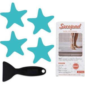 imageAnti Slip Shower Stickers Safety Bathtub Strips Adhesive Decals with Premium Scraper BlueBlue