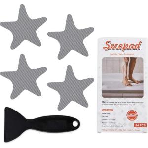 imageAnti Slip Shower Stickers Safety Bathtub Strips Adhesive Decals with Premium Scraper BlueGrey