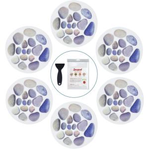 imageNon Slip Bathtub Stickers 10 PCS Large Cobblestone Adhesive Anti Slip Decal Treads for Shower and Bath Tub with Premium Scraper
