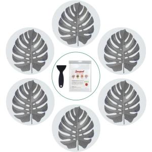 imageNon Slip Bathtub Stickers 10 PCS Large Leaves Adhesive Anti Slip Decal Treads for Shower and Bath Tub with Premium ScraperGray