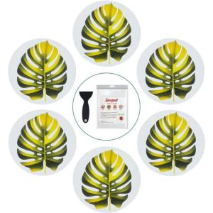 imageNon Slip Bathtub Stickers 10 PCS Large Leaves Adhesive Anti Slip Decal Treads for Shower and Bath Tub with Premium ScraperYellow
