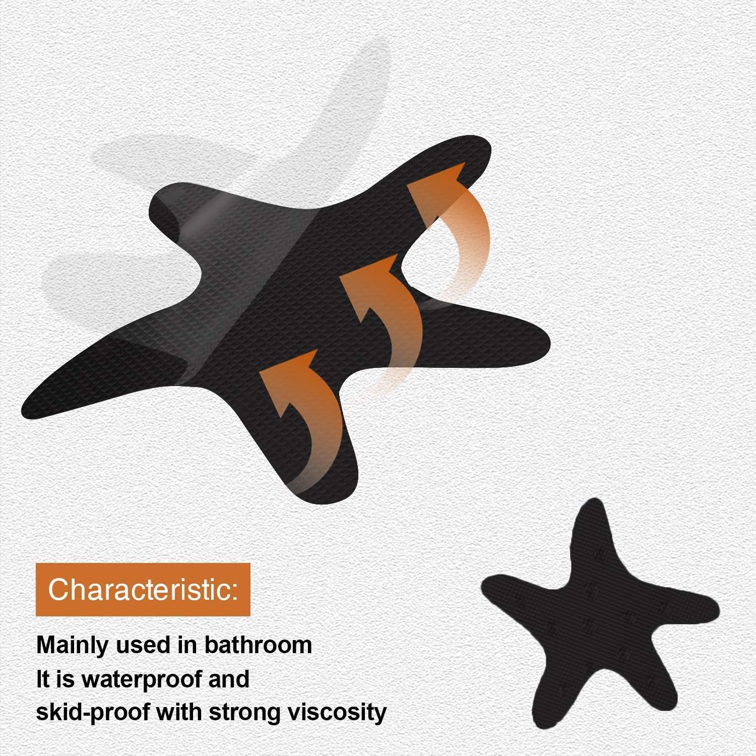 imageAnti Slip Shower Stickers 24 PCS Safety Bathtub Stickers Adhesive Decals with Premium Scraper for Bath Tub Shower Stairs Ladders Boats ClearBlack