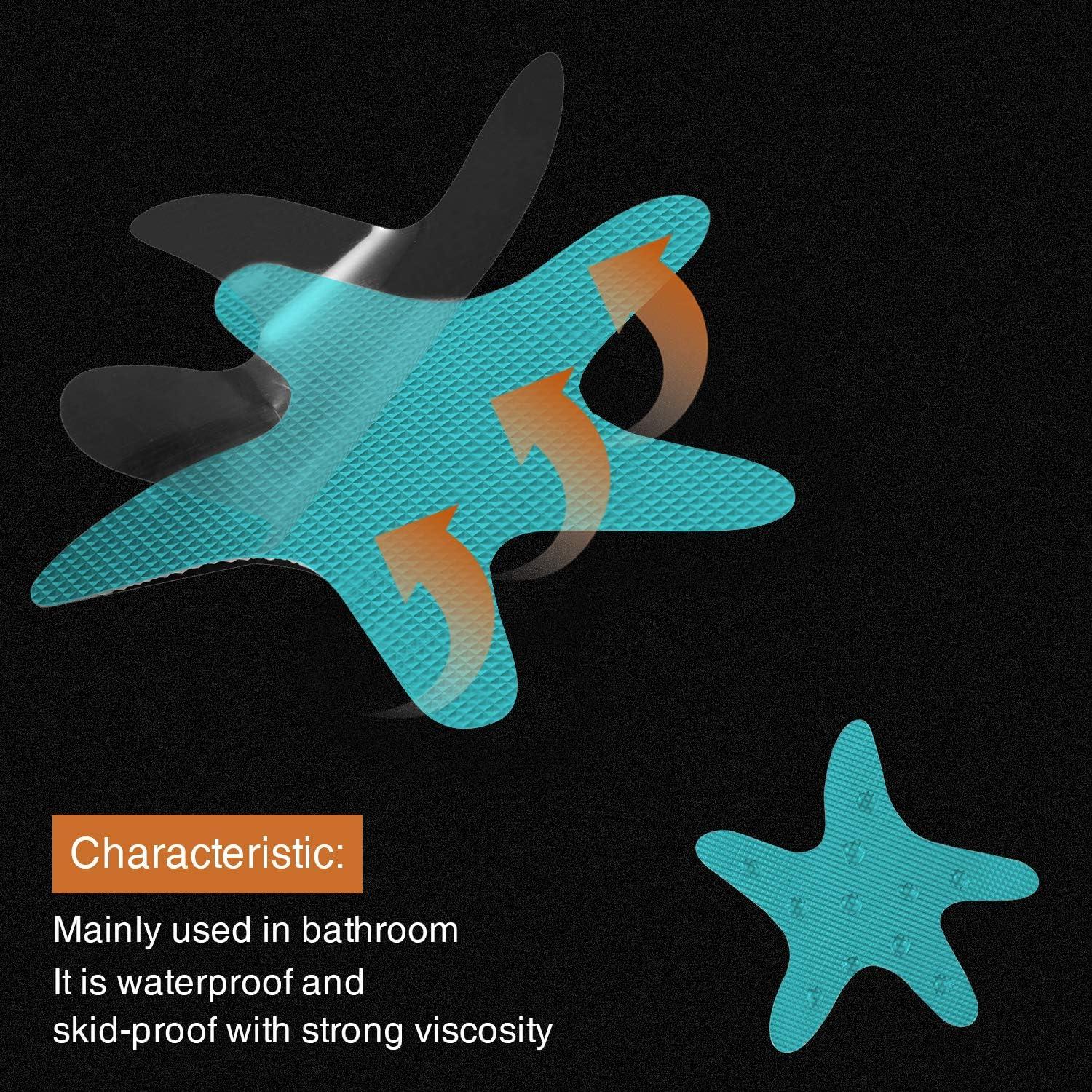 imageAnti Slip Shower Stickers 24 PCS Safety Bathtub Stickers Adhesive Decals with Premium Scraper for Bath Tub Shower Stairs Ladders Boats ClearBlue