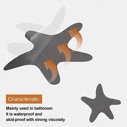 imageAnti Slip Shower Stickers 24 PCS Safety Bathtub Stickers Adhesive Decals with Premium Scraper for Bath Tub Shower Stairs Ladders Boats ClearGray