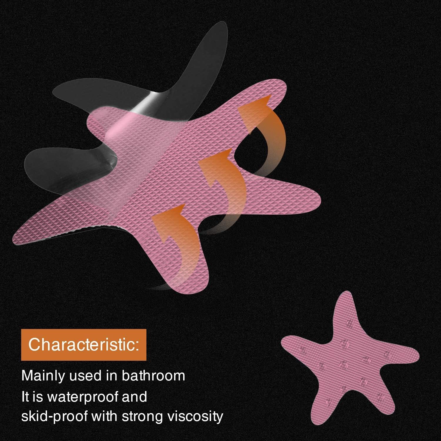 imageAnti Slip Shower Stickers 24 PCS Safety Bathtub Stickers Adhesive Decals with Premium Scraper for Bath Tub Shower Stairs Ladders Boats ClearPink