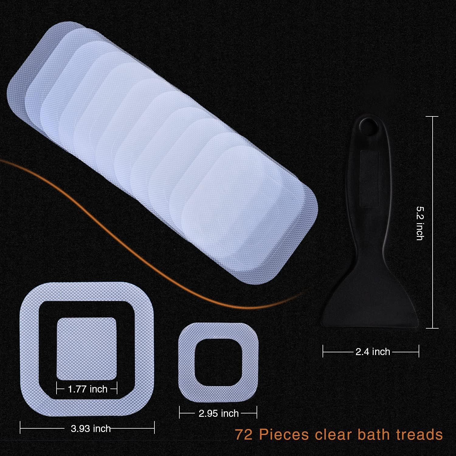 imageNonSlip Bathtub Stickers 36 PCS Safety Bathroom Tubs Showers Treads Adhesive Decals Scraper ClearClear