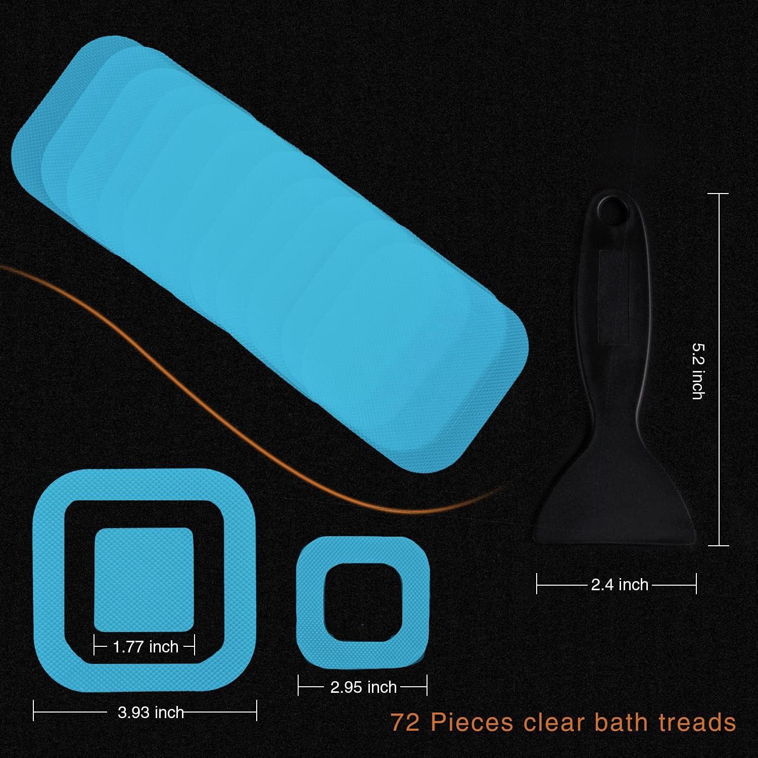 imageNonSlip Bathtub Stickers 36 PCS Safety Bathroom Tubs Showers Treads Adhesive Decals ScraperBlue