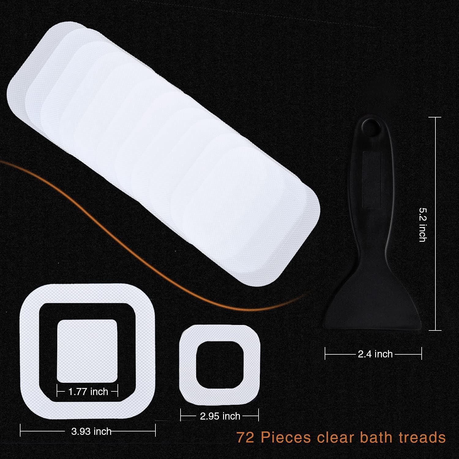 imageNonSlip Bathtub Stickers 36 PCS Safety Bathroom Tubs Showers Treads Adhesive Decals ScraperWhite
